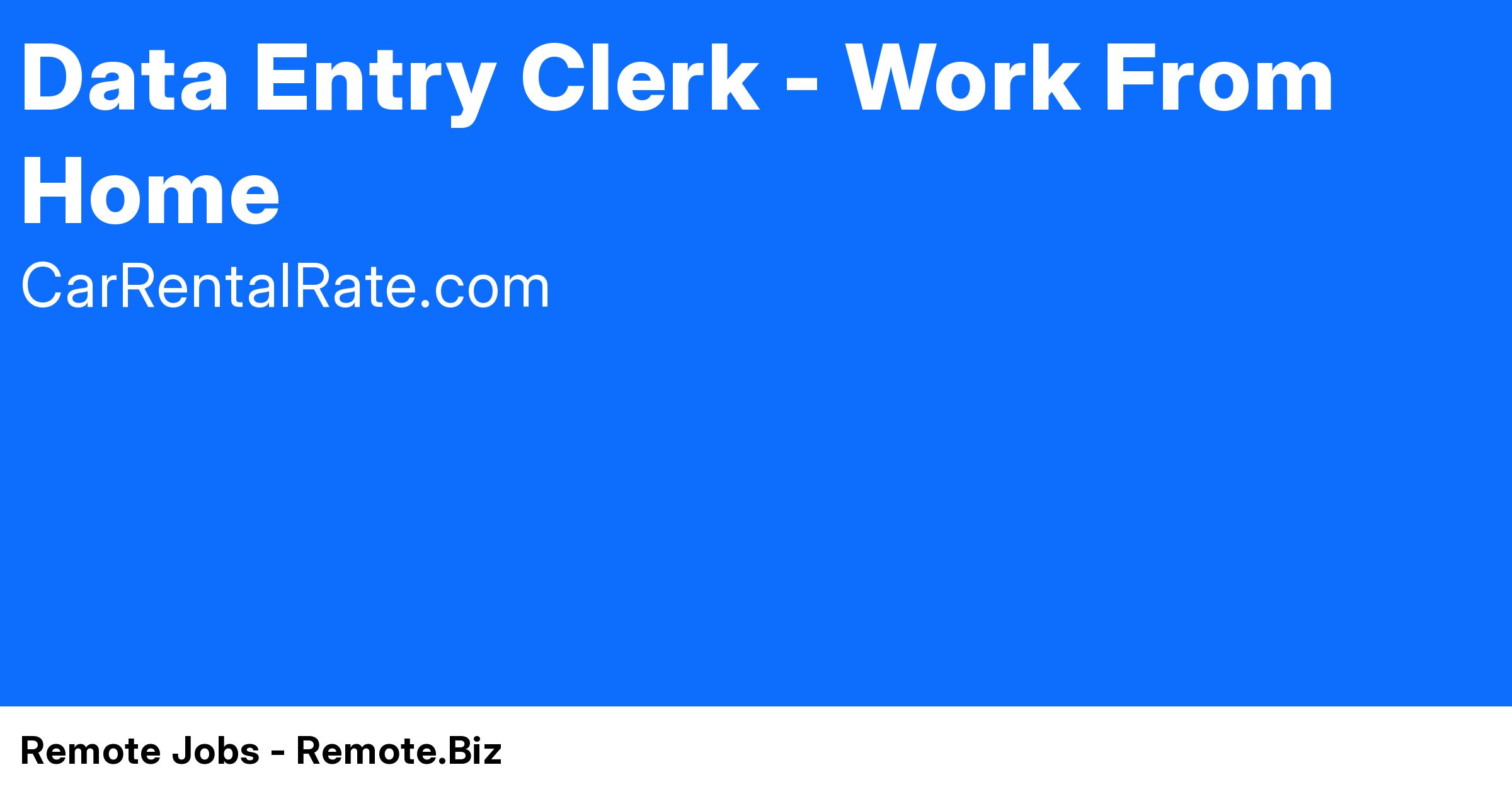 Data Entry Clerk Work From Home at Remote Jobs