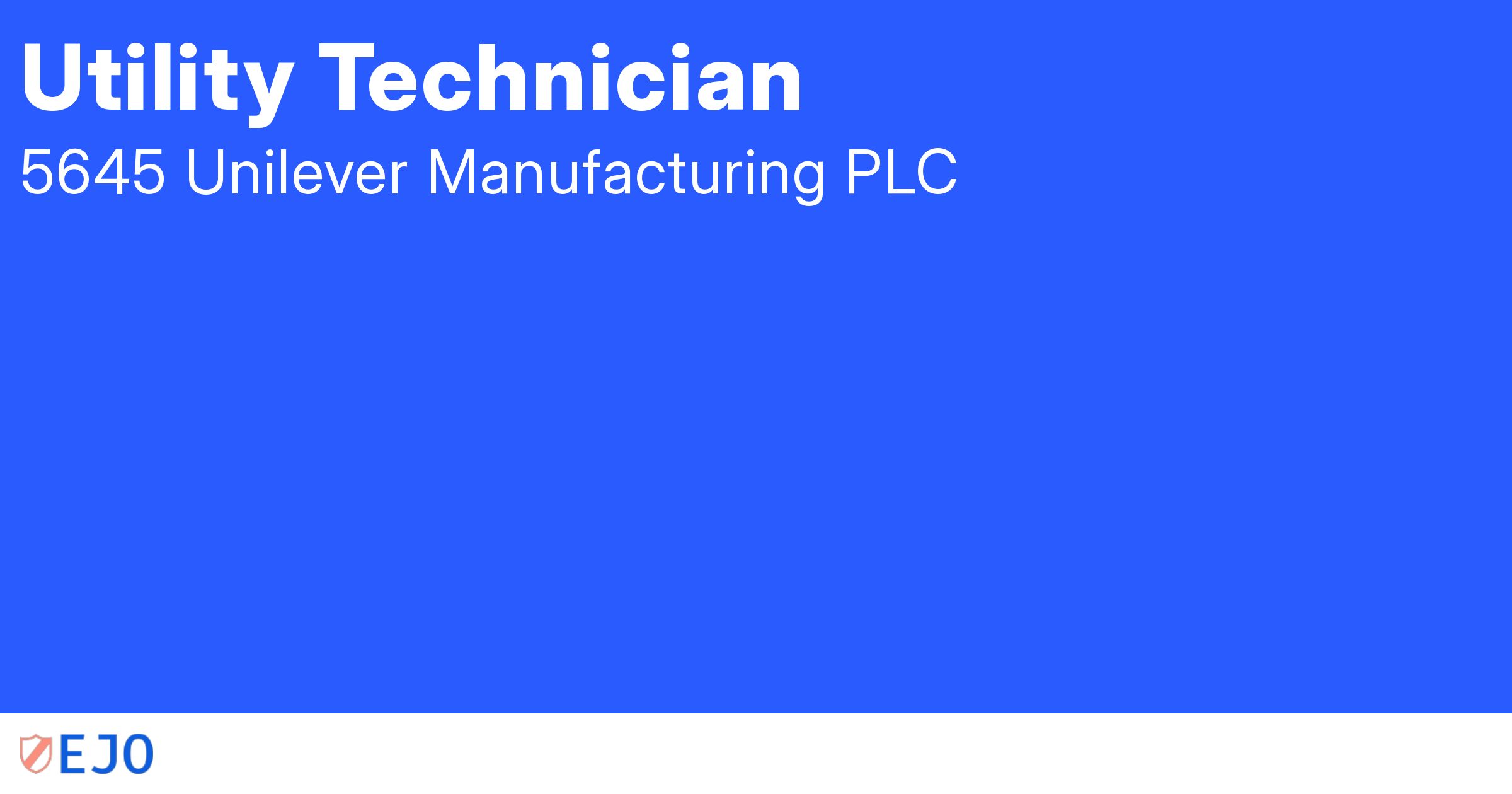 Utility Technician at 5645 Unilever Ethiojobs Vacancy in Ethiopia