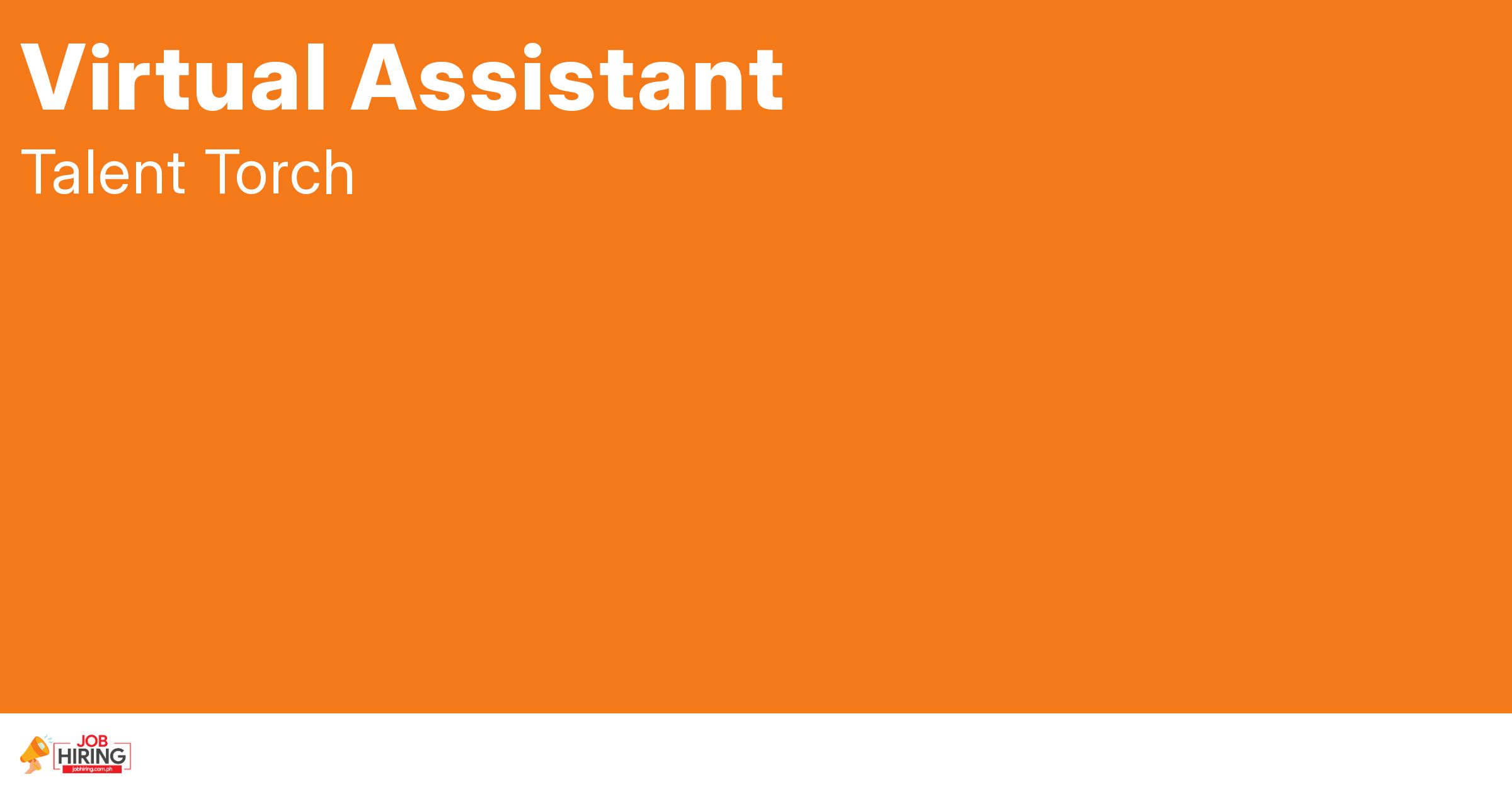 Virtual Assistant at Job Hiring Philippines