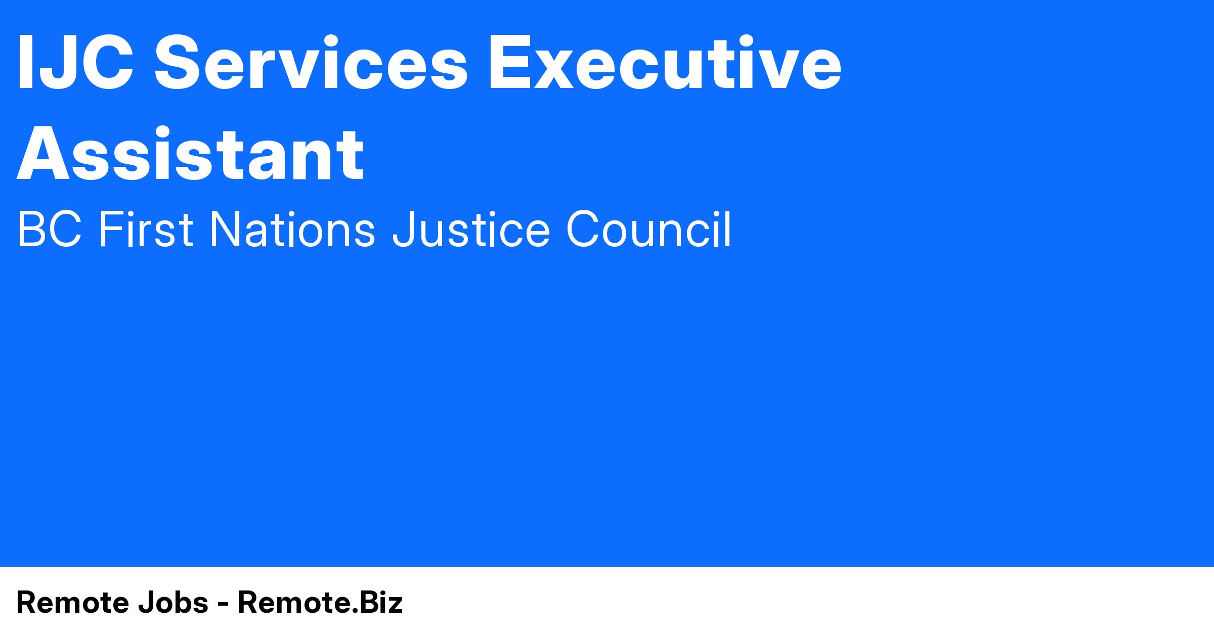IJC Services Executive Assistant at BC Remote Jobs