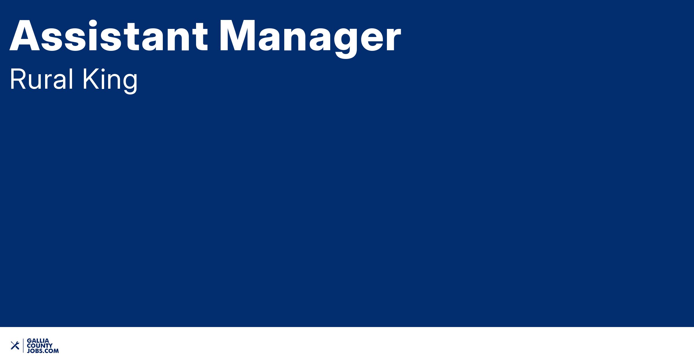 Assistant Manager at Rural King